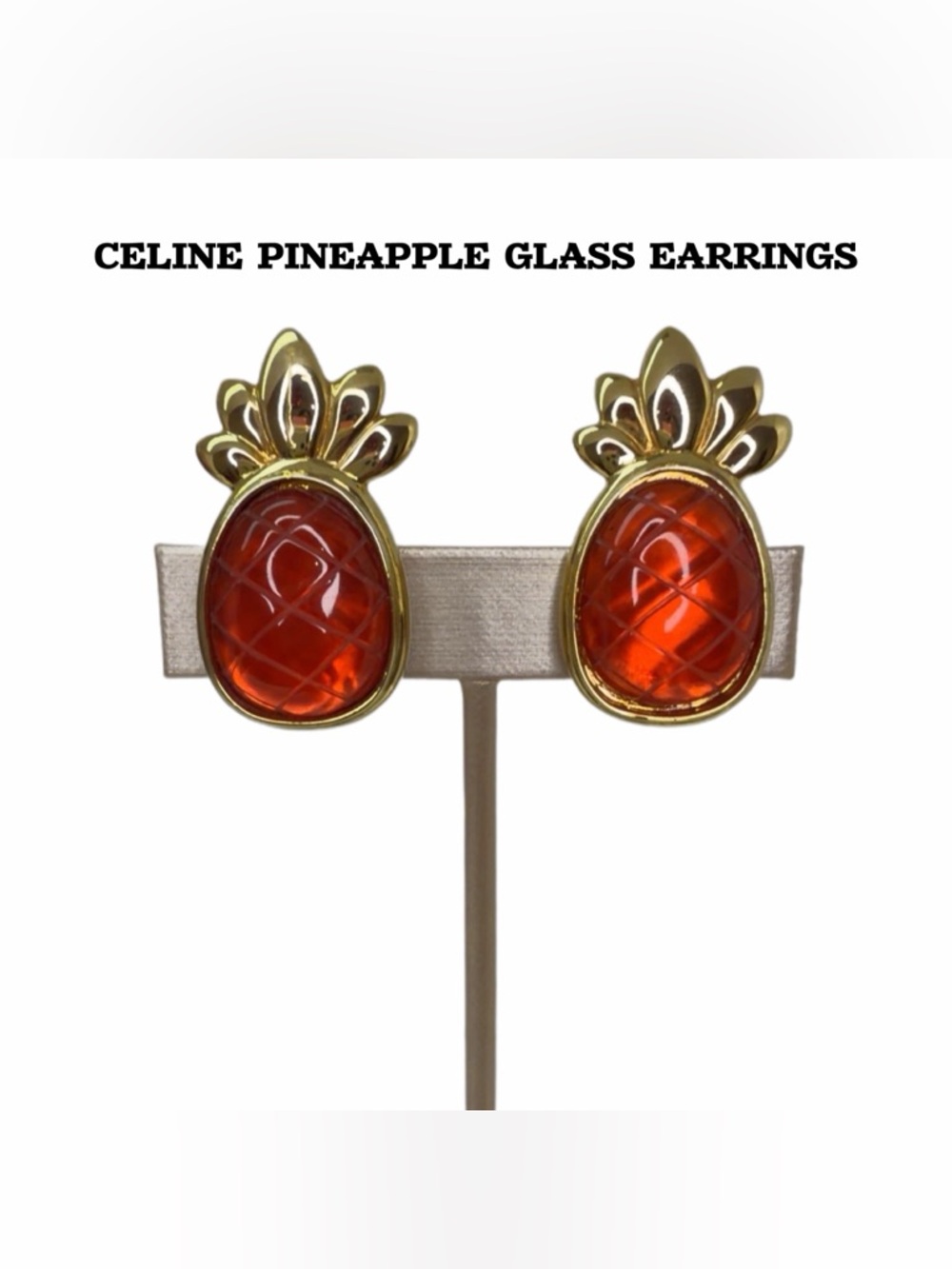 🍍 CELINE Pineapple Glass Earrings
